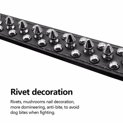 Premium Adjustable Spiked Studded Leather Dog Collar for Small and Large Breeds, Suitable for Pit Bulls and Cats