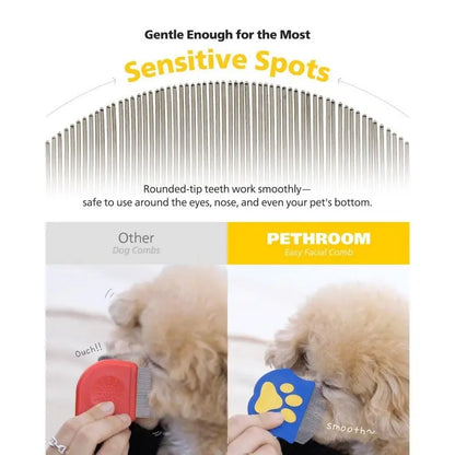 Pet Grooming Comb for Dogs & Cats, Mini Face Brush for Shedding Control, Flea Removal Tool, Essential Pet Care Accessory