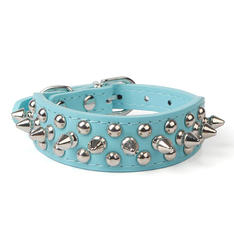 Premium Adjustable Spiked Studded Leather Dog Collar for Small and Large Breeds, Suitable for Pit Bulls and Cats