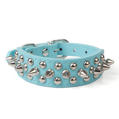 Premium Adjustable Spiked Studded Leather Dog Collar for Small and Large Breeds, Suitable for Pit Bulls and Cats